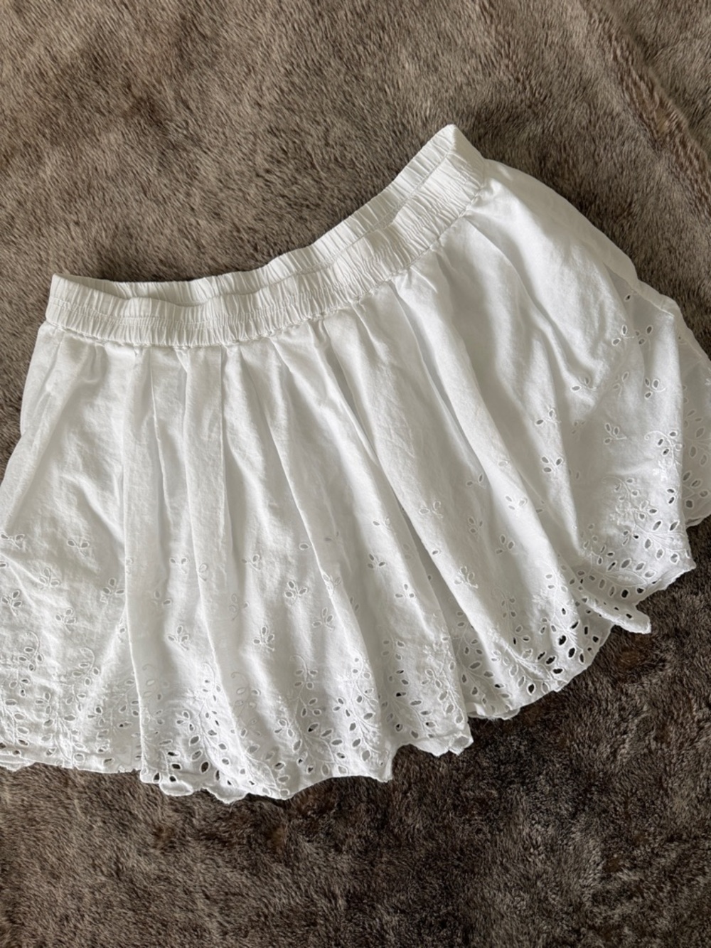 Ralph Lauren White Eyelet Circle Skirt L